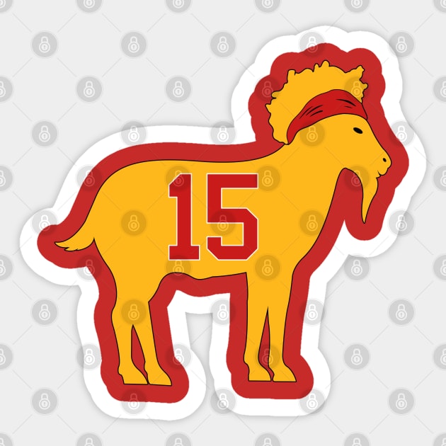 Kansas City Chiefs - Patrick Mahomes GOAT 15 Sticker by TextTees